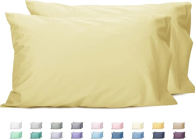 Sunflower King Pillowcases Set of 2, 100% Cotton King Size Pillow Cases 2, 20×40 inches Honeyed Straw, Soft and Breathable