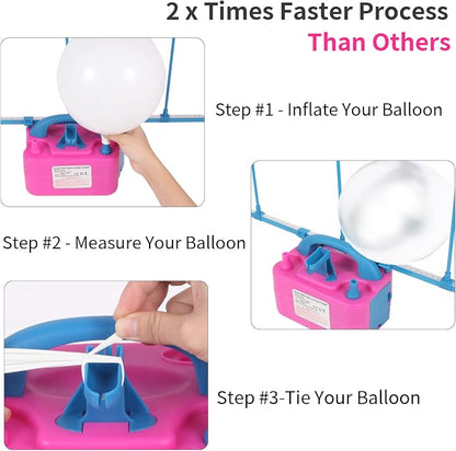 Balloon Pump Electric, 110V 600W Balloon Blower Inflator Dual Nozzle Air Pump - Image 2