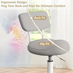 Ergonomic Esthetician Stool Chair with Back Support for Salon, Swivel Rolling Stool Height-Adjustable for Clinic Dentist Spa, Home Office, Drafting Work Task Chair