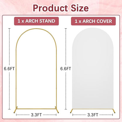 6.6FT Wedding Arch Backdrop Stand and Cover Set, Metal Balloon Arch Stand and - Image 2