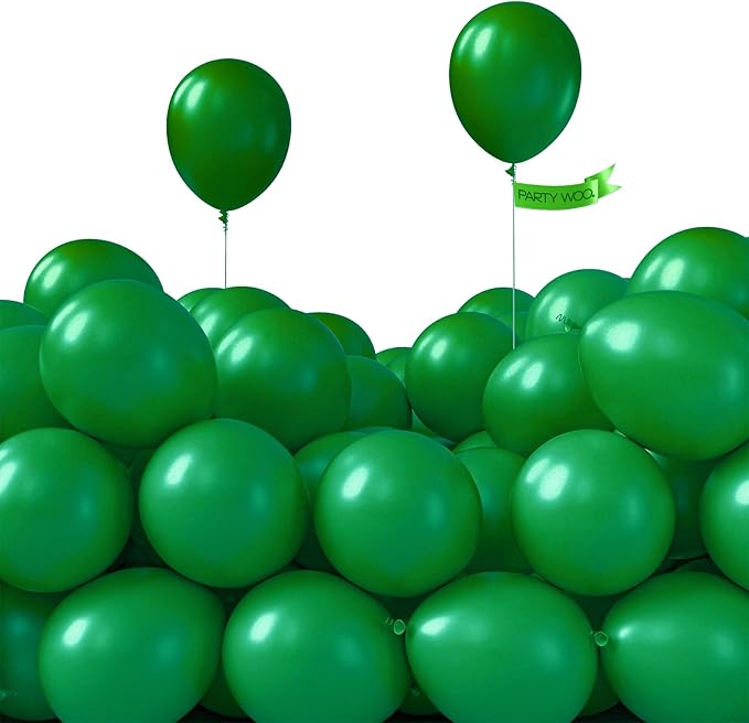 PartyWoo Dark Green Balloons 100pcs Emerald Forest Green Color | 5 Inch Balloons by PartyWoo