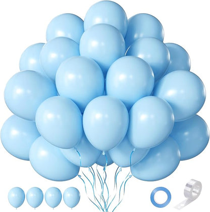 Light Blue Balloons 12 Inch 60 Pcs Pastel Baby Sky Blue Latex Balloons by Searchbyoccasioncolorsize