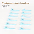 12 Pcs Light Blue Hair Clips for Styling Sectioning, YISSION 3.1 Inch Matte Alligator Hair Clips Hair Barrettes No Crease Duck Billed Hair Clip, Hair Styling Accessories for Women Girls