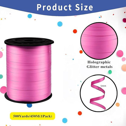 500Yard Premium Pink Curling Ribbon Balloon String, 3/16" - Image 2