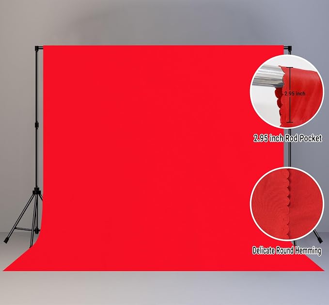 Red Photography Backdrop for Photoshoot, Fabric 10x10ft | Polyester Studio - Image 2
