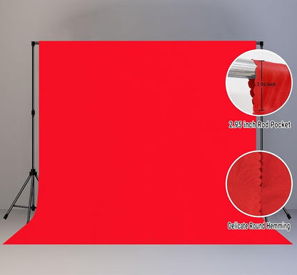 Red Photography Backdrop for Photoshoot, Fabric 10x10ft | Polyester Studio - Image 2