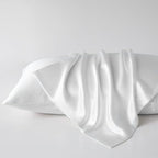 Mulberry Park 30 Momme 100% Pure Mulberry Silk Pillowcase - Luxury Charmeuse Weave for Hair and Skin, Cooling Silk Pillow Cover for Beauty Sleep - King Size 20"x36" / White