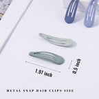 Small Hair Barrettes For Women No Slip Metal Snap Clips For Thin And Fine Hair,Matte Mix Colors,20 PCS,1.97 x 0.5 Inch.