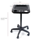 Aluminium Salon Instrument Tray, Height Adjustable Trolley Cart Tray Station on Wheels for Salon Tattoo Spa Beauty Service Holder Tool Storage (Black,Style 2)