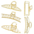 Large Metal Hair Clips for Thick and Long Hair - Butterfly Claw Clips with Non-Slip Grip, Big Jaw Clamps for Women (Light Gold)