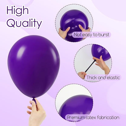 Dark Purple Balloons 12 inch, Baby Shower, Graduation, Anniversary, Birthday - Image 3