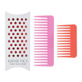 One large, one small, two-piece Wide Tooth Comb，No Handle Detangler Accessories，Large Hair Detangling Comb for Curly, Straight,Wet Dry Hair(Lavender Pink,Rose Red)
