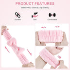 6Pack Headbands and Wristband Set for Washing Face, Spa Skincare Makeup Headband, wrist bands and hair band for face wash, for Women and Teen Girl skincare tools Gifts