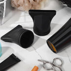 FRCOLOR 2pcs Universal Hair Dryer Nozzle Attachment Concentrator and Curly Hair Diffuser Tips for Blow Dryers Salon Styling Accessories Black