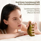 Multi-Functional Gua Sha Tool for Face & Body, Green Sandalwood Scalp Massager Hair Growth, Lymphatic Drainage, Head Massage Comb, Guasha Tool for Stress Relief and Face Lifting