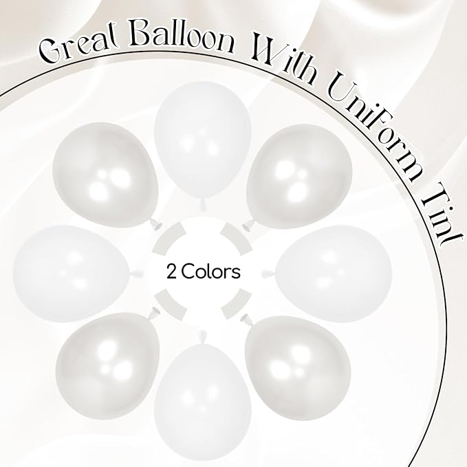60pcs White Balloons with Clear Pearl White Balloons - Image 2