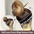 AMIRTY 250 Density 32 Inch 360 Lace Front Wigs Human Hair Honey Blonde Body Wave Lace Front Wigs with Baby Hair Full 360 Glueless HD Transparent Lace Front Wigs for women 4/27