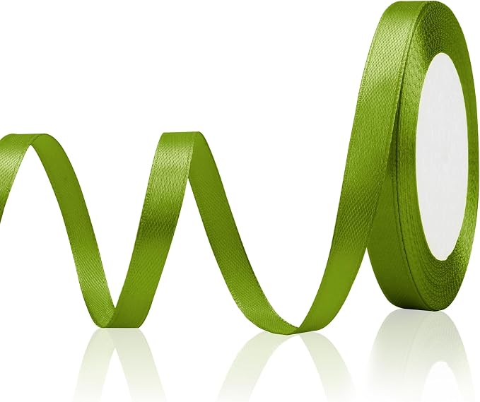 Sage Green Ribbon for St Patricks Day Accessories 3/8 inch 25 Yards Satin by OALCQ
