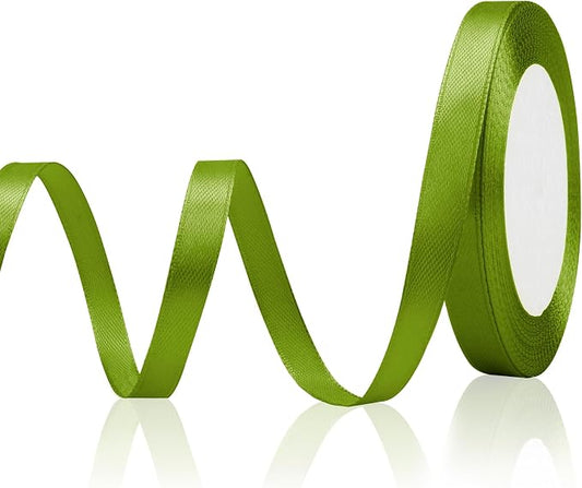 Sage Green Ribbon for St Patricks Day Accessories 3/8 inch 25 Yards Satin by OALCQ