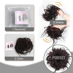 HMD Tousled Updo Messy Bun Hairpiece Hair Extension Ponytail with Elastic Rubber Band Updo Ponytail Hairpiece Synthetic Hair Extensions Scrunchies Ponytail Hairpieces for Women