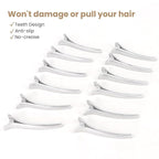 12 Pcs Silver Hair Clips for Styling Sectioning, YISSION 3.1 Inch Alligator Hair Clips Hair Barrettes No Crease Duck Billed Hair Clip, Hair Styling Accessories for Women Girls