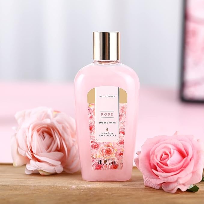 spa luxetique Gift Set For Women, Bath Sets for Women Gift, 8 Pcs Rose Spa Basket Includes Bubble Bath, Shower Gel, Body Lotion, Birthday Spa Gifts, Mother‘s Day Gifts for Mom, Christmas Gifts for Her
