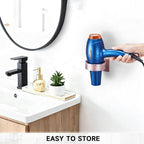 Hair Dryer Holder Wall Mounted, Blow Dryer Holder, Hair Tool Organizer for Hair Dryer Storage Hanger, Adhesive Hairdryer Holder for Bathroom Barber Shop (Rose Gold)
