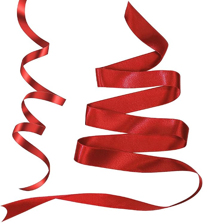 Red Satin Ribbon for Gift Wrapping 3/8 in 25 Yards Red Hair Ribbons for Women - Image 3