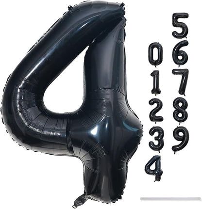 Black Number Balloons, 40inch Large Number 4 Foil Mylar Helium Balloons - Image 9