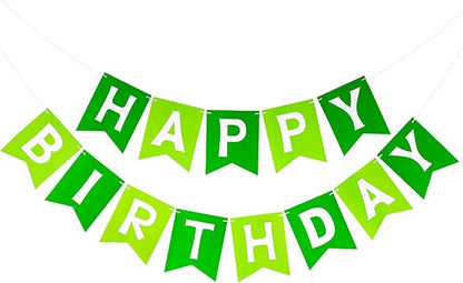 Green Happy Birthday Banner Greenery Theme Birthday Party Supplies Birthday by BIEUFBJI