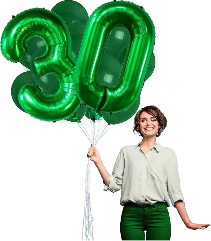 Green Number Balloons, 40 Inch Dark Green Balloon 3.3 Helium Balloon 3rd - Image 7