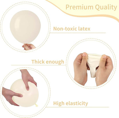 RUBFAC Cream Balloons Different Sizes 5/10/12/18 Inch - Image 3