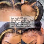 13x6 Lace Front Wigs Human Hair Pre Plucked Body Wave 13x6 1B/30 Ombre Transparent Lace Frontal Wigs With Baby Hairs Glueless Wigs Brown Highlight Balayage Wigs Human Hair Wigs For Women 24 Inch