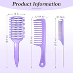 Curly Hair Brush & Curl Defining Brush – Easily Detangles Knots with Less Pulling – Styles Wet or Dry Hair, Tames Frizz for All Curl Types (Black 3Pcs)