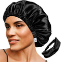 2Pcs Satin Bonnet Silky Bonnets Hair Bonnet For Sleeping Double Layer Curly Hair Sleep Cap Womens Silk Night Hats