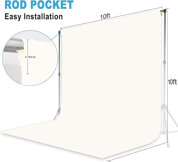 Ivory Photography Backdrop for Photoshoot, 10x10 FT | Versatile Studio Photo - Image 7