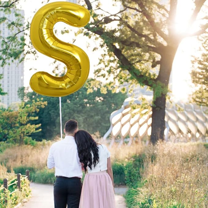 TONIFUL 40 Inch Large Gold Letter S Foil Balloons Alphabet Balloons | Giant - Image 4