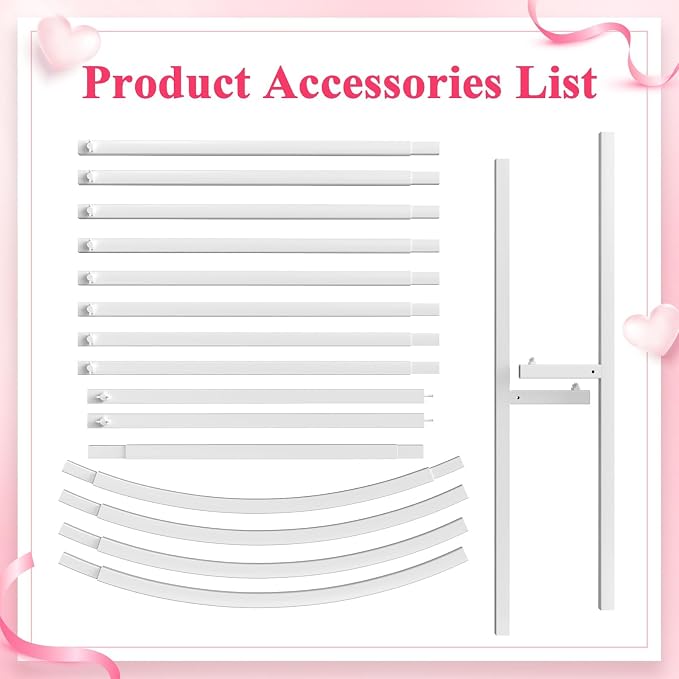 6.6FT Arch Backdrop Stand White Metal Wedding Arch Backdrop Stand | Metal - Image 5