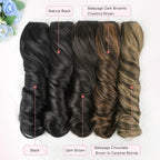 ALXNAN Clip in Hair Extensions, Black Long Wavy Hair Extensions for Women Clip Ins Soft Full Head Synthetic Hairpieces 20 Inch