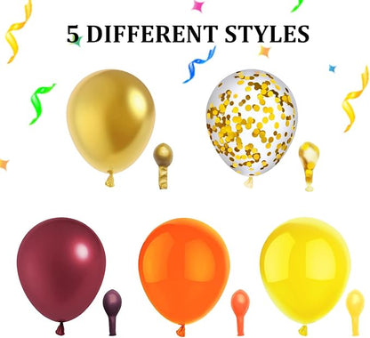 50 Pcs 12 Inch Fall Balloons Fall Birthday Party Decorations Burgundy Orange - Image 2