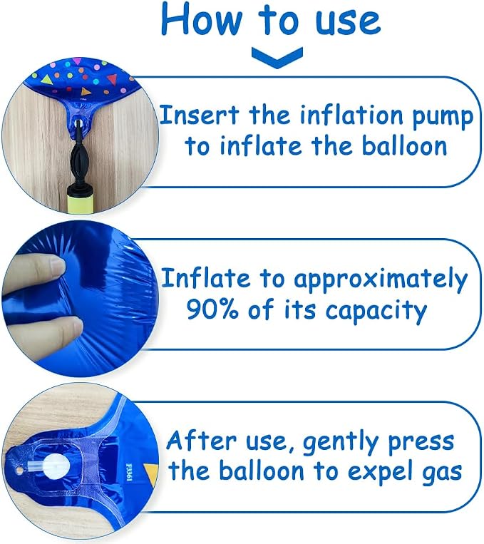 Blue Happy Birthday Balloon Set | 6 Pcs Birthday Party Foil Balloons Party - Image 6