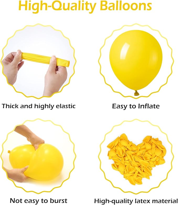 FOTIOMRG 110pcs Yellow Balloon Garland Arch Kit, 18 12 10 5 inch Yellow Latex - Image 3