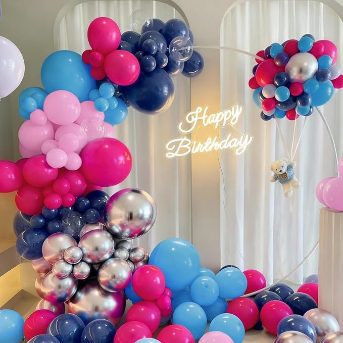Blue Pink Balloon Garland Arch Kit - Image 4