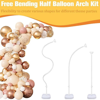 Bazen 2 Pack Arch Stand Balloon White 8.2FT&5FT Bending Half Arch Stand. | - Image 5