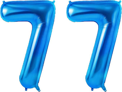 Number 77 Balloons for 77th Birthday Party Decorations, 0-100 Large No.77 by Joycard