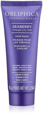Obliphica Seaberry Hair Mask - Deep Conditioning Hydrating Treatment for Dry and Damaged Hair - Moisturizing Hair Repair and Growth Mask for Medium, Coarse, and Color-Treated Hair - 2.64 Fl Oz