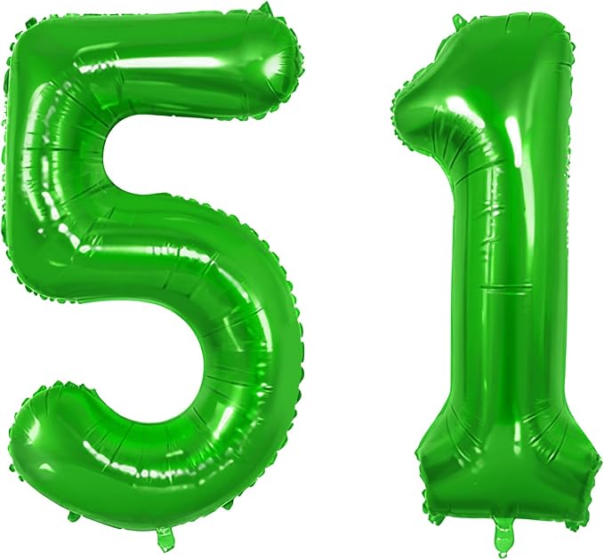 Number 51 Balloons for 51st Birthday Party Decorations, 0-100 Large No.51 by Joycard