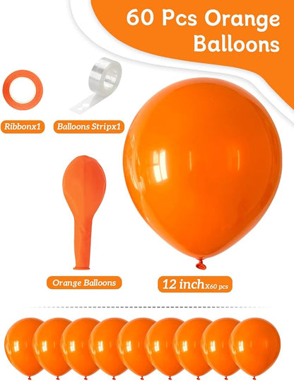 Orange Balloons 12 Inch 60 Pcs Orange Latex Balloons - Image 2