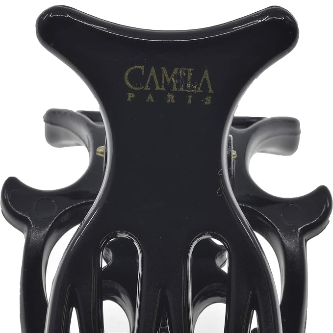 Camila Paris NV74 French Hair Clip for Women, Hair Side Clips, 3 inch Girls Hair Claw Clips Jaw Fashion Durable Styling Hair Accessories for Women, Strong Hold No Slip Grip, Made in France. Black