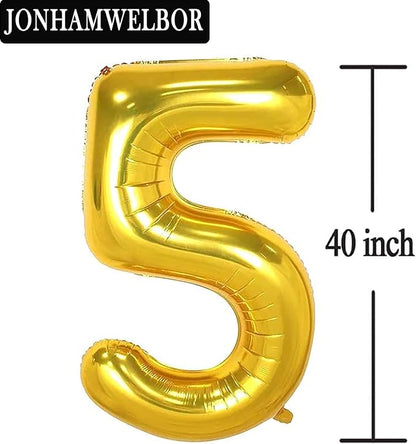 Jonhamwelbor 50 Number Balloons Gold Big Giant Jumbo Number 50 Foil Mylar - Image 2